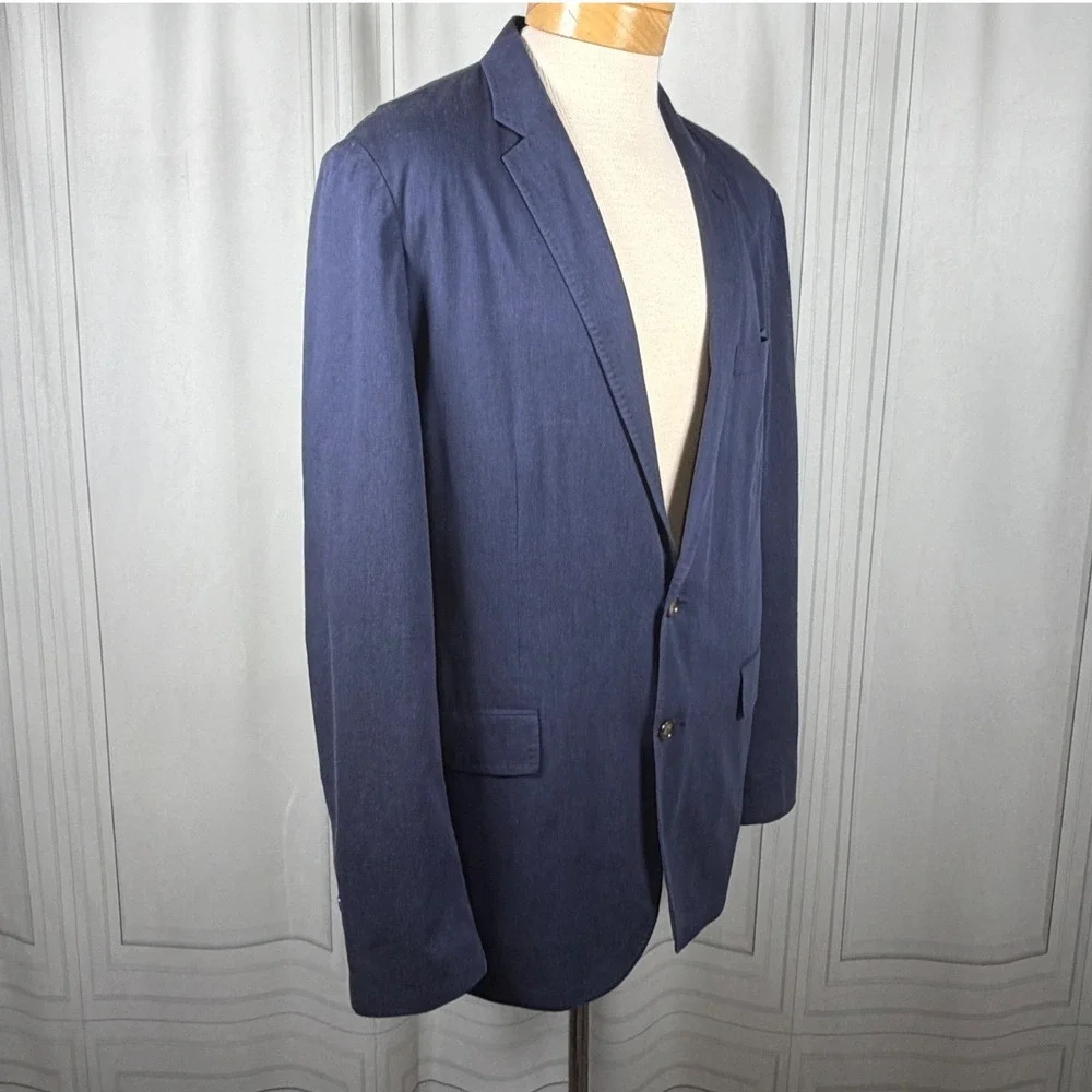 Mens J. Crew Ludlow Somelos Unstructured Stretch Cotton Blazer, Navy Blue 42L
